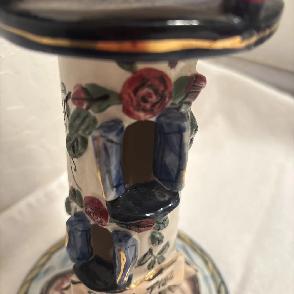 Blue Sky Clayworks Polly's Place Lighthouse Ceramic Tea light Heather Goldminc